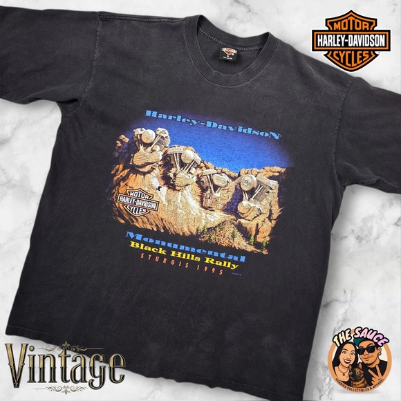 Harley-Davidson Other - Harley Davidson T Shirt Mens XL Black 1995 Sturgis Black Hills Rally Vintage Tee